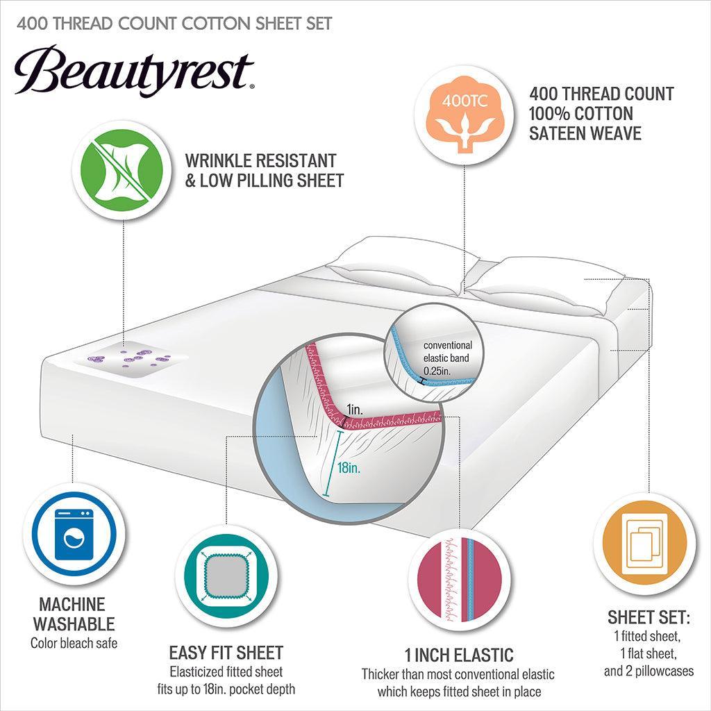 400 Thread Count King Sheet Set White Olliix.com