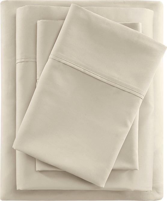 400 Thread Count Wrinkle Resistant Cotton Sateen Sheet Set Cal King Ivory Olliix.com