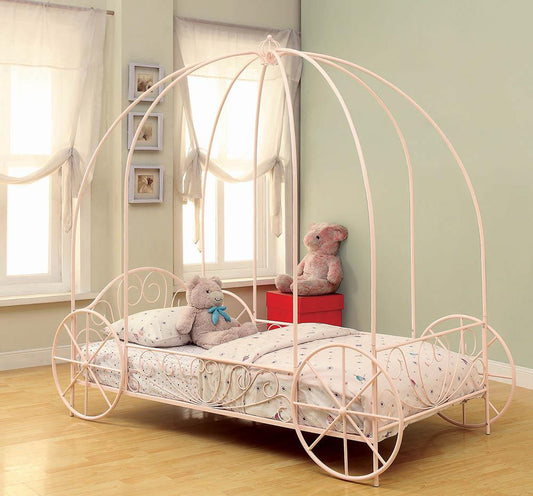 Massi Pink Twin Canopy Bed Coaster Z2 Premium