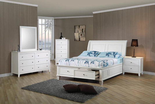 Selena Coastal White Full Bed Coaster Z2 Premium