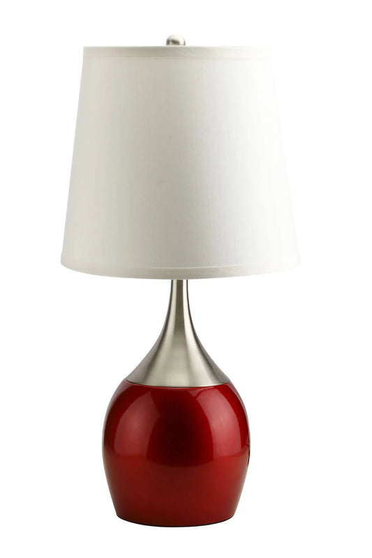 Willow Brushed Silver, Red Table Lamp ACME East