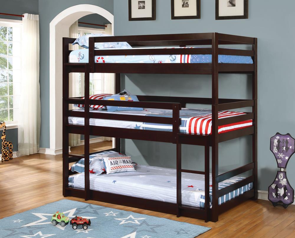 Sandler Cappuccino Three-Bed Bunk Bed Coaster Z2 Premium