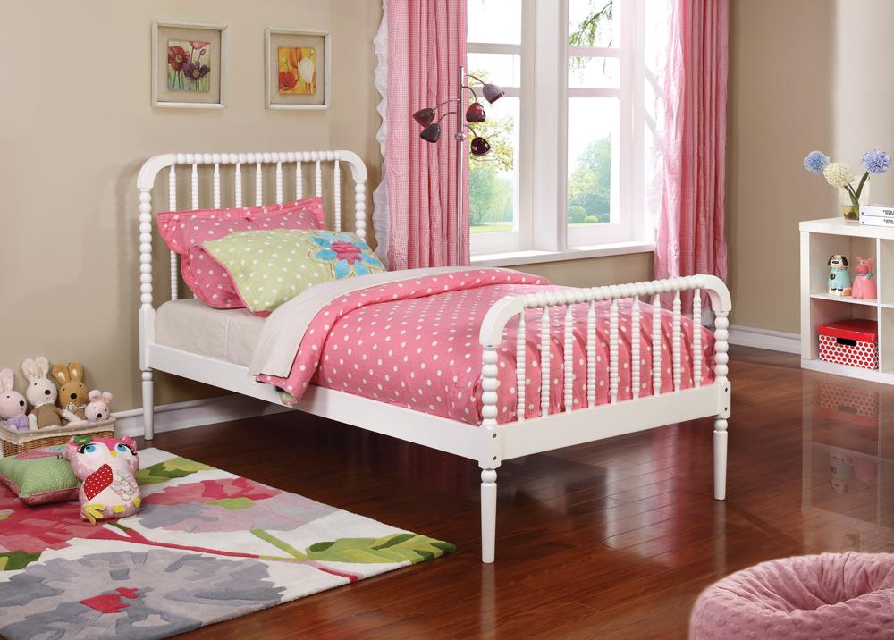 Jones Traditional White Twin Bed Coaster Z2 Premium