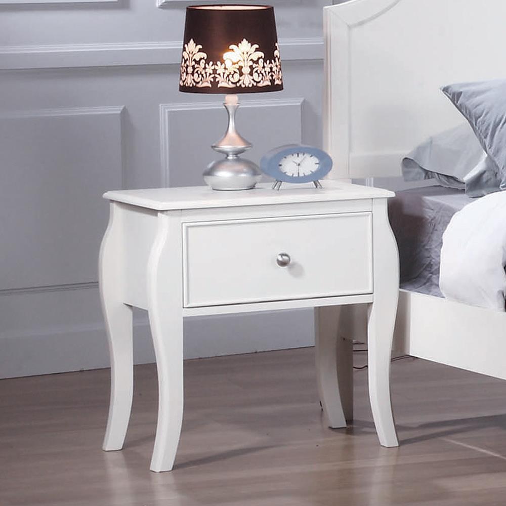 Dominique French Country White Nightstand Coaster Z2 Premium