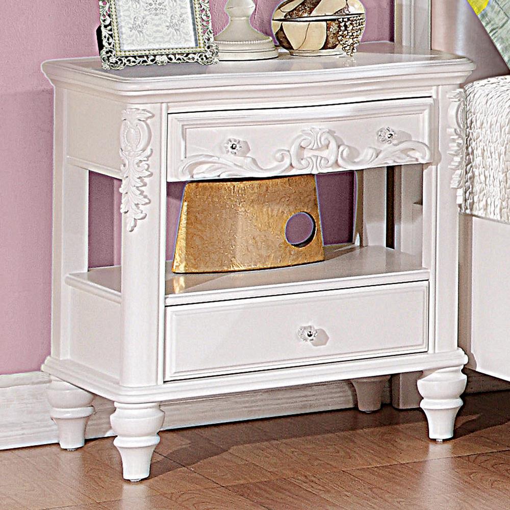 Caroline White Nightstand Coaster Z2 Premium