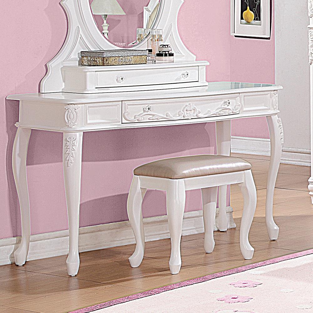 Caroline White Vanity Desk Coaster Z2 Premium