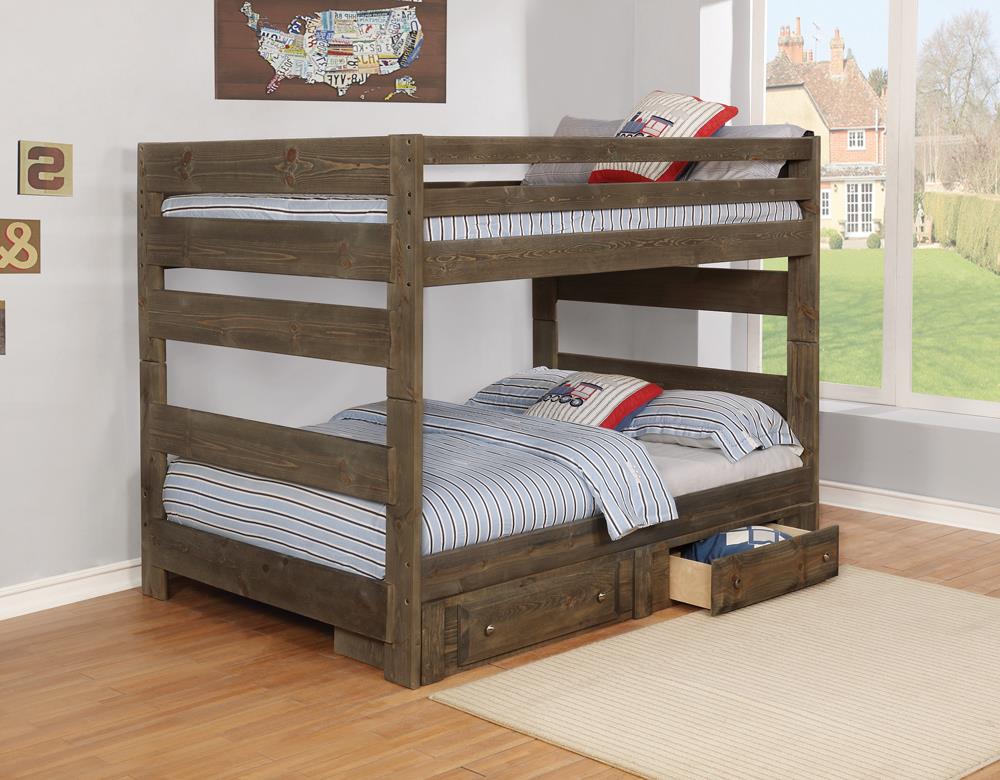 Wrangle Hill Gun Smoke Full/Full Bunk Bed Coaster Z2 Premium