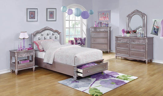 Caroline Metallic Lilac Full Storage Bed Coaster Z2 Premium