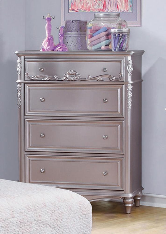 Caroline Metallic Lilac Four-Drawer Chest Coaster Z2 Premium