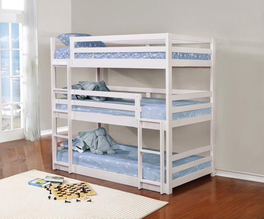 Sandler White Three-Bed Bunk Bed Coaster Z2 Premium