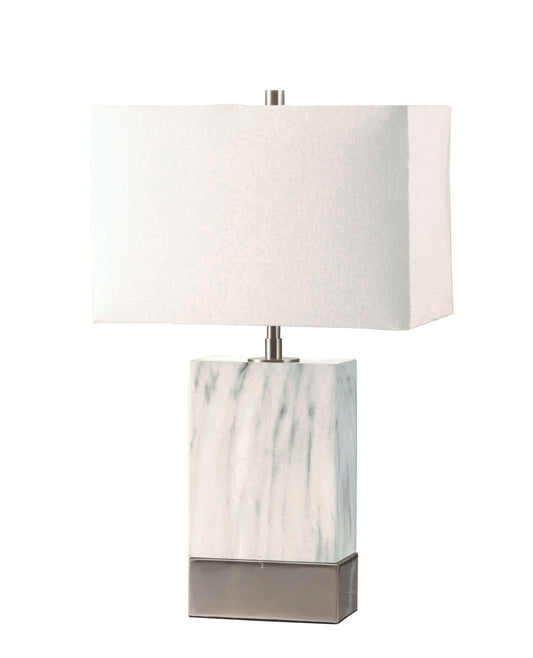 Libe White & Brushed Nickel Table Lamp ACME East