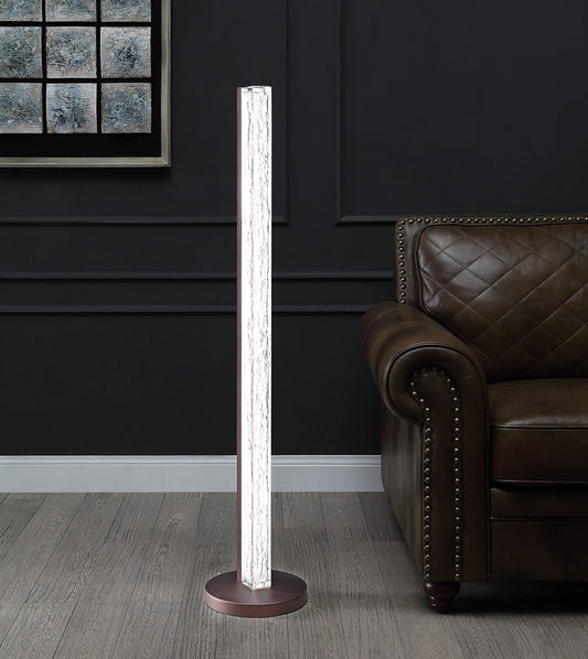 Vreni Clear & Brown Floor Lamp ACME East