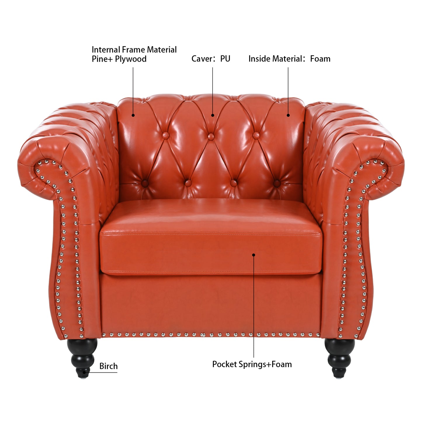 1 Seater Sofa For Living Room House to Home Furnishings LLC