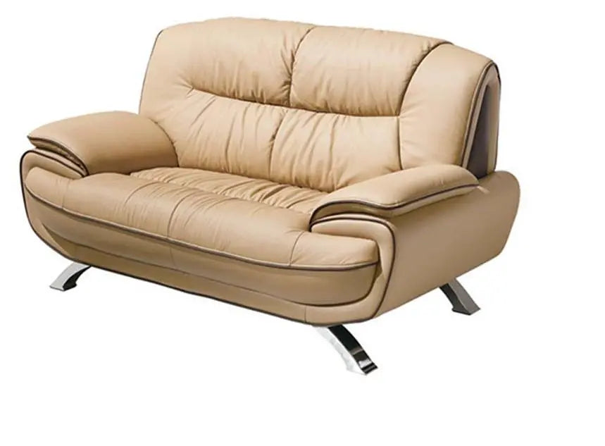 405 Contemporary Sofa and Loveseat in Beige/Brown Color by ESF Furniture ESF Furniture