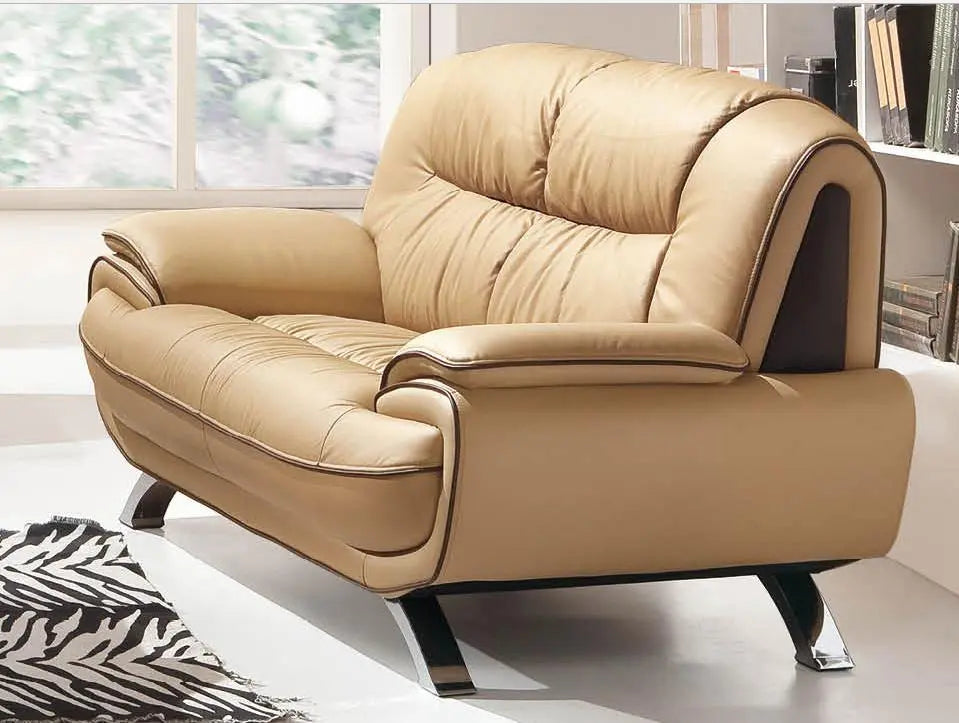 405 Contemporary Sofa and Loveseat in Beige/Brown Color by ESF Furniture ESF Furniture