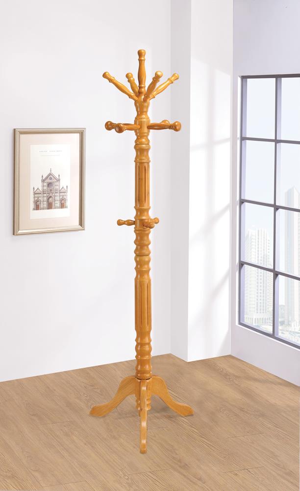 Traditional Honey Twisted Post Coat Rack Coaster Z2 Premium