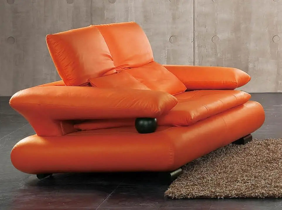 410 Contemporary Sofa and Loveseat in Orange Color by ESF Furniture ESF Furniture