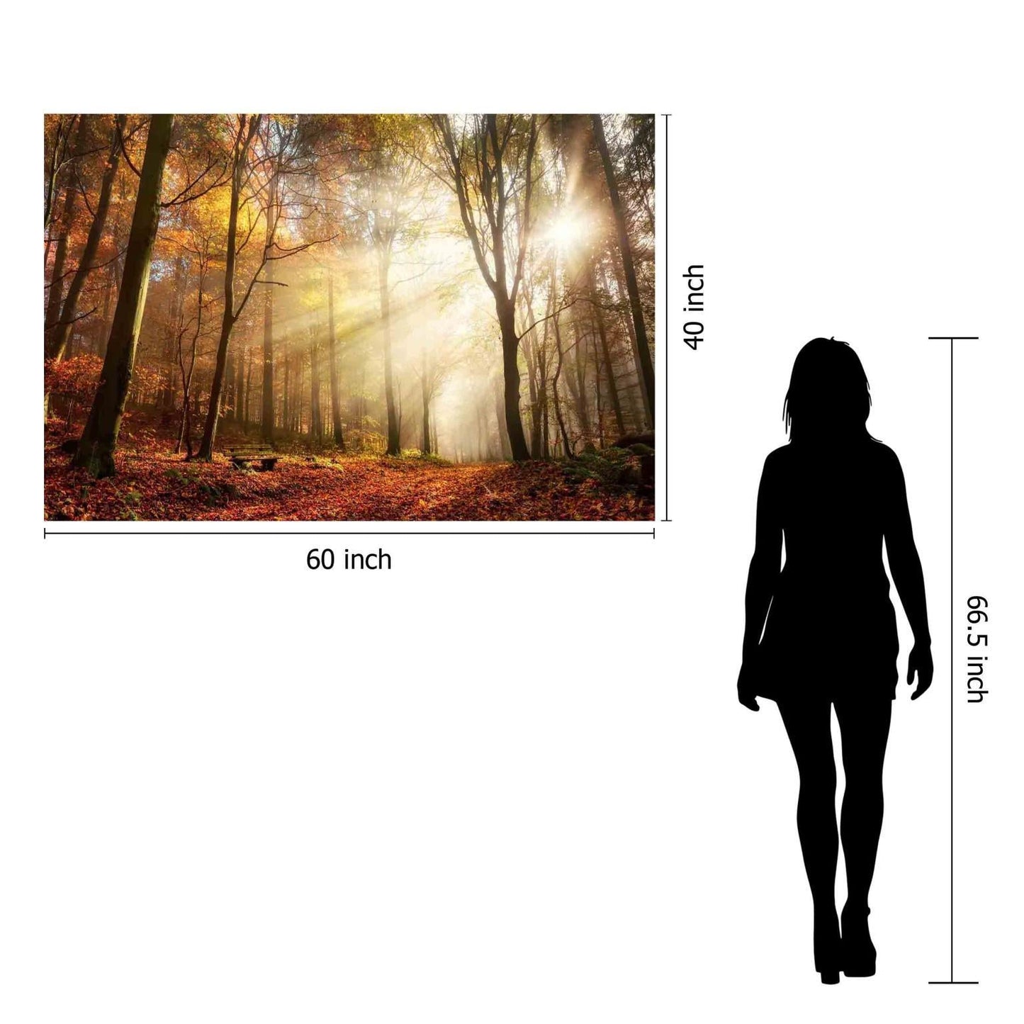 Floating Tempered Glass With Foil Forest In Sunshine - Light Brown Classy Art