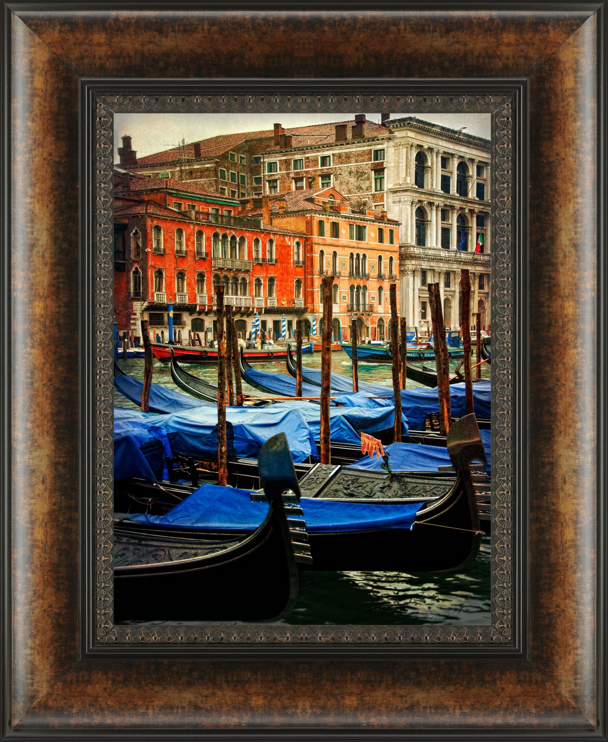 Venctian Canals I By Danny Head - Framed Print Wall Art - Blue Classy Art