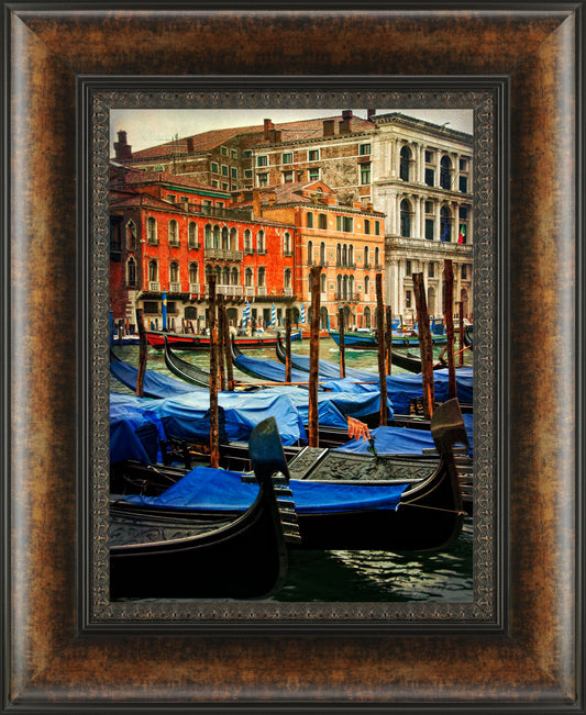 Venctian Canals I By Danny Head - Framed Print Wall Art - Blue Classy Art