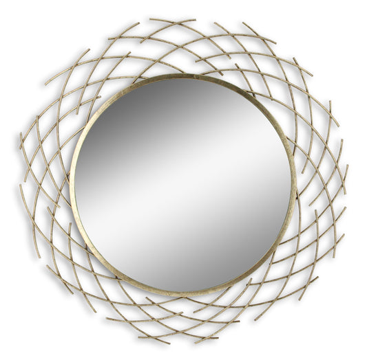 35x35 Metal Wall Mirror Silver - Pearl Silver Classy Art