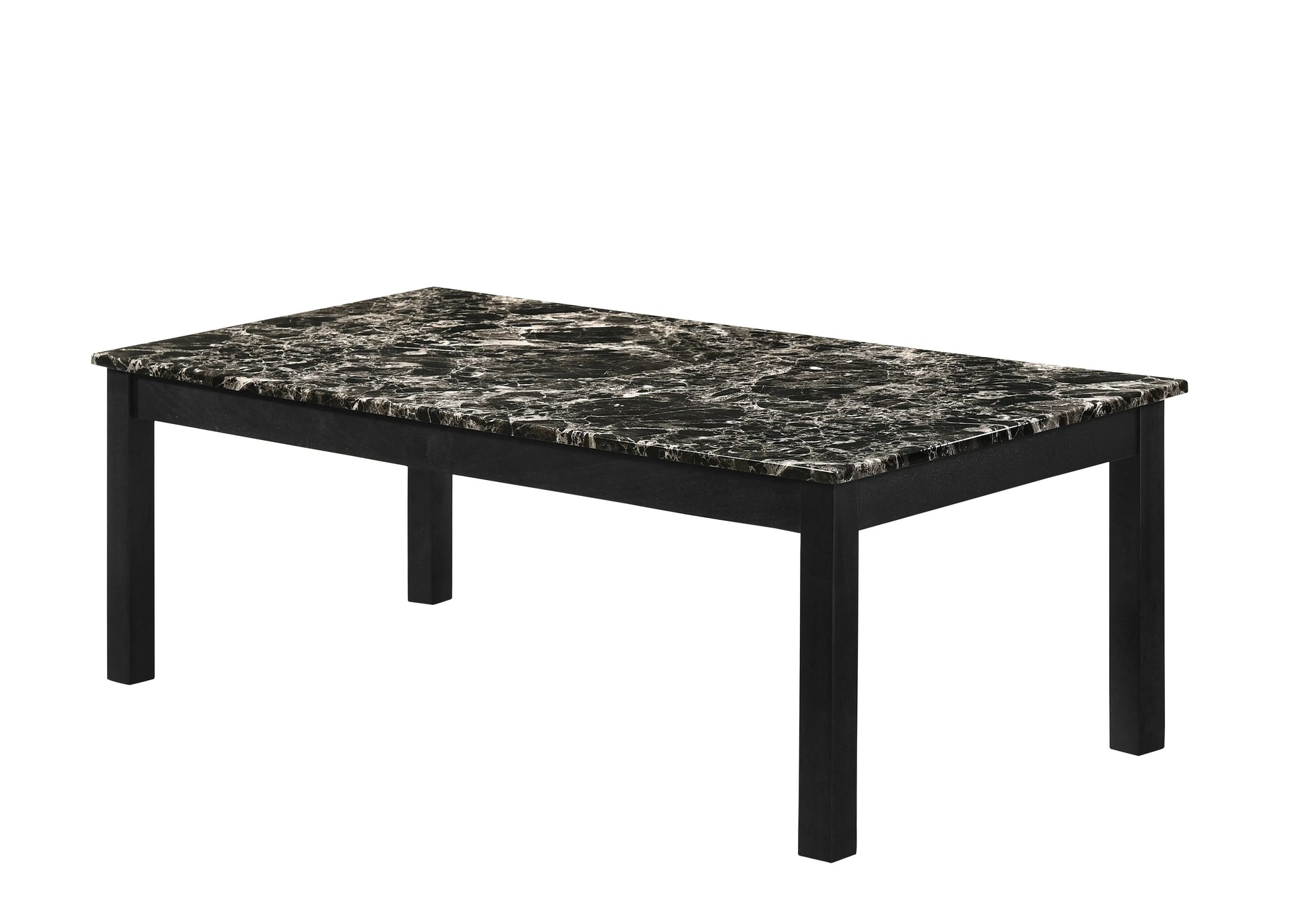 Thurner Marble Black 3-Piece Coffee Table Set Crown Mark