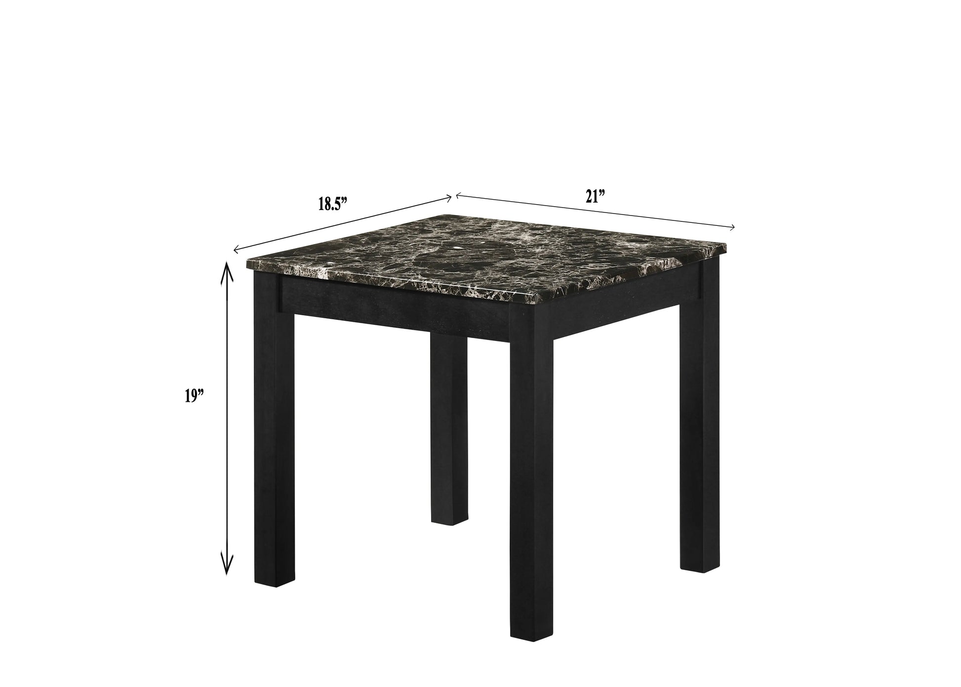 Thurner Marble Black 3-Piece Coffee Table Set Crown Mark