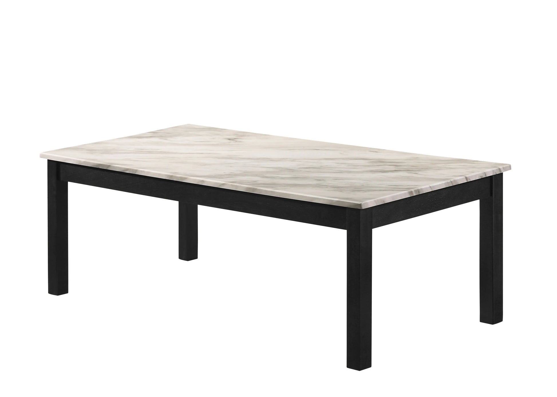 Thurner Marble White 3-Piece Coffee Table Set Crown Mark