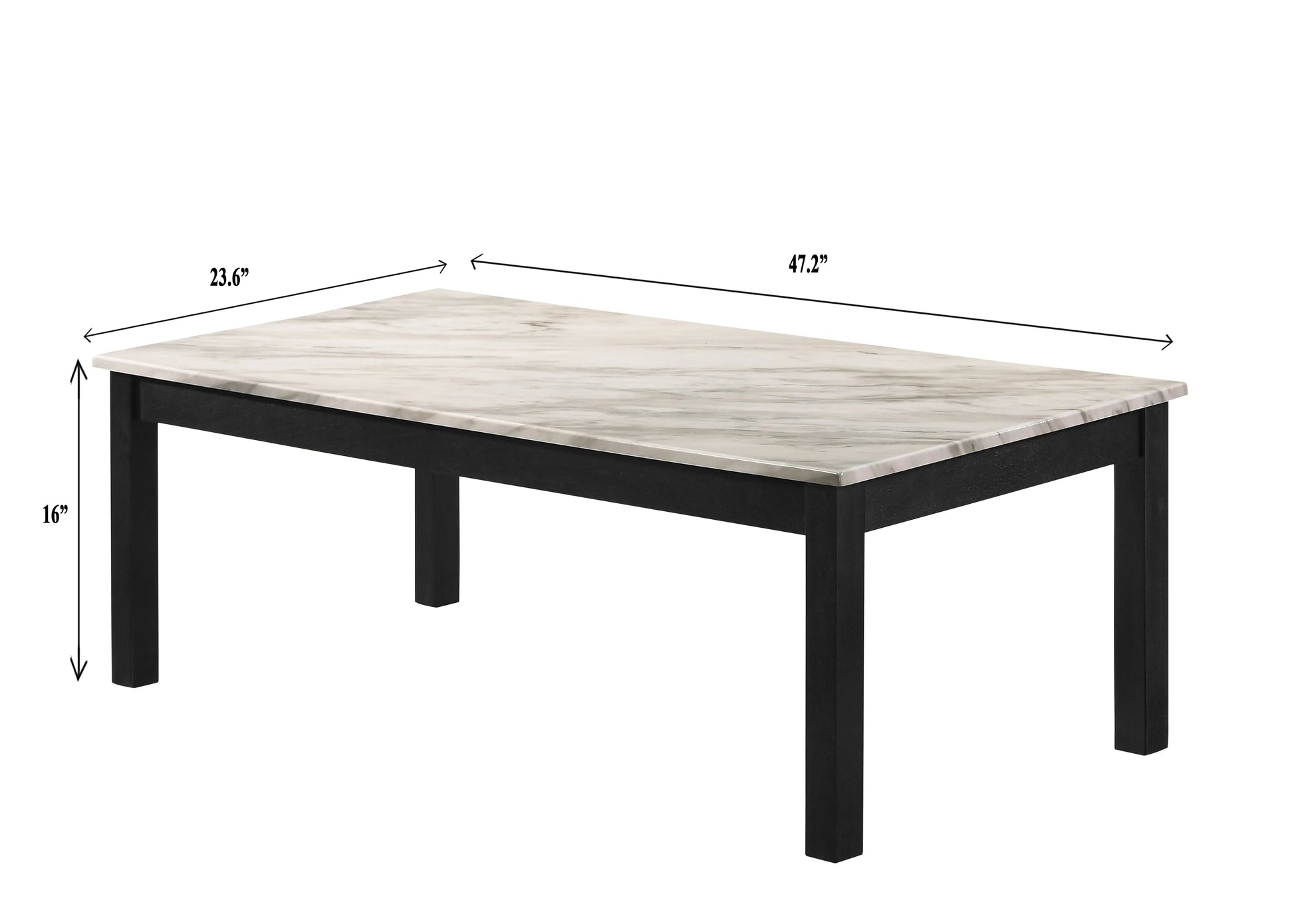 Thurner Marble White 3-Piece Coffee Table Set Crown Mark