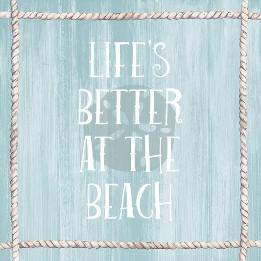 At The Beach By Susan Jill - Light Blue Classy Art