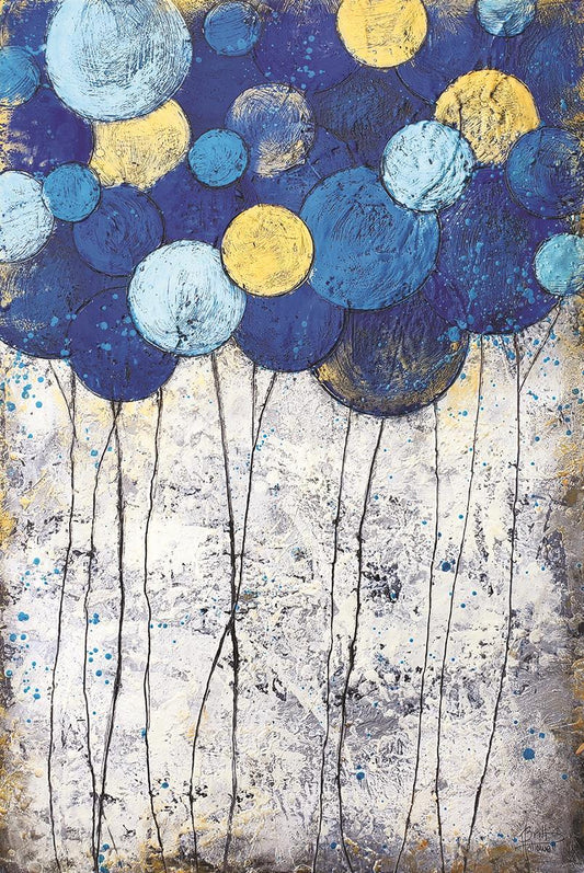 Bubble Trees Magic By Britt Hallowell - Blue Classy Art