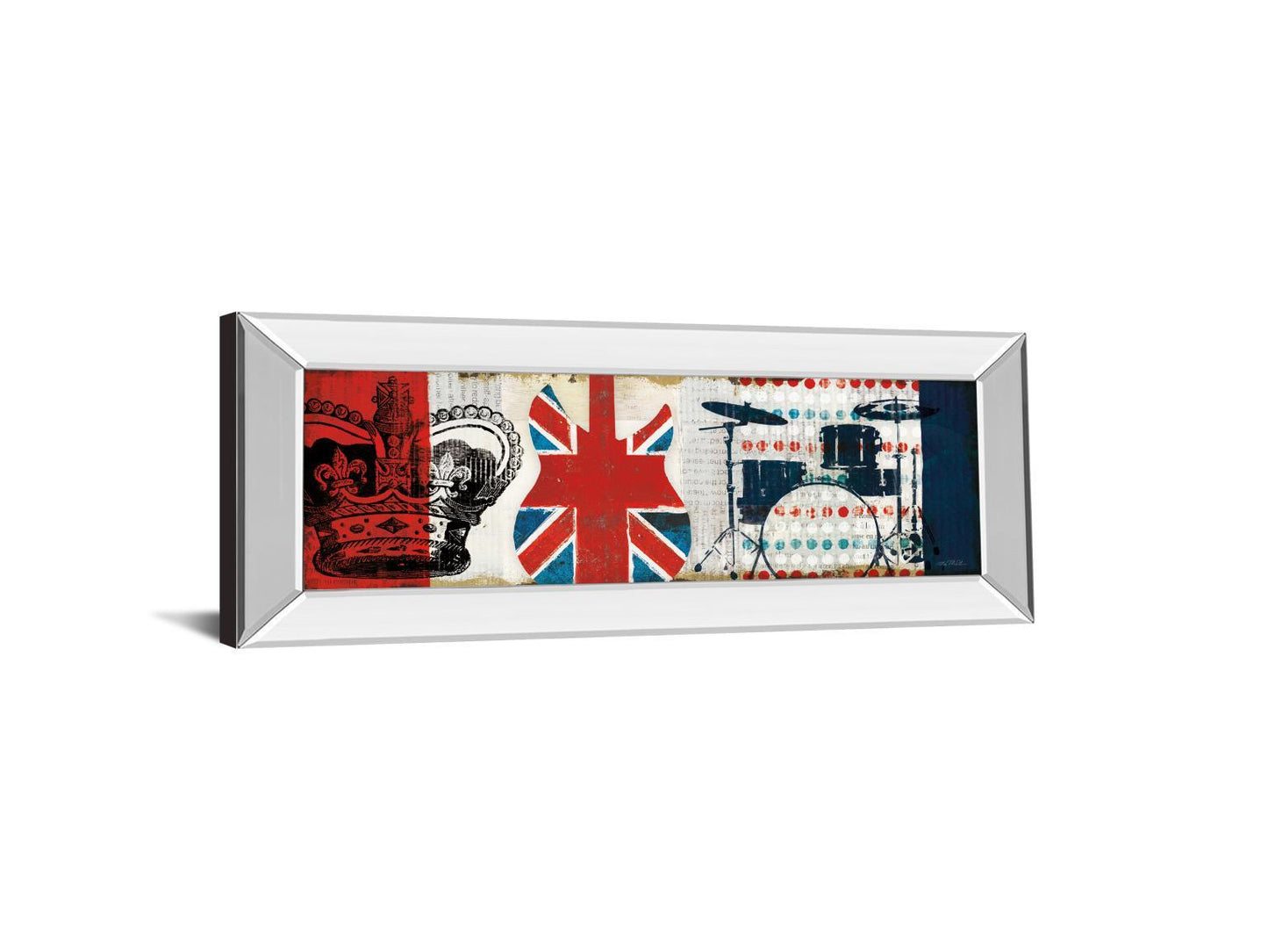 British Invasion Il By Mo Mullan - Mirror Framed Print Wall Art - Red Classy Art