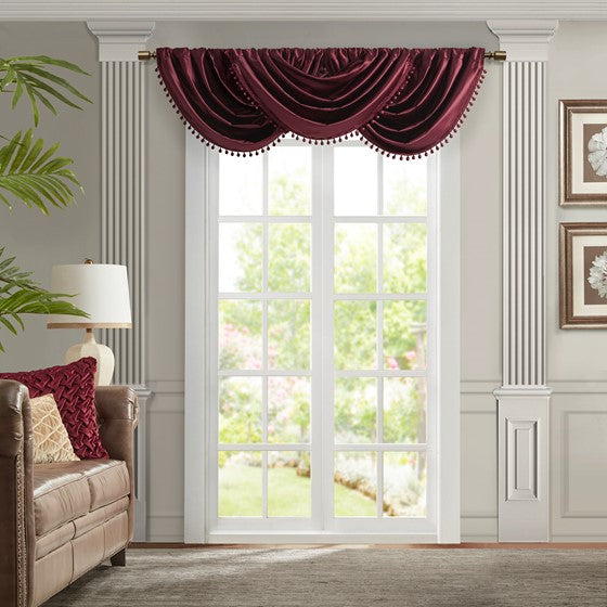 Waterfall Valance (Single) Burgundy Olliix.com