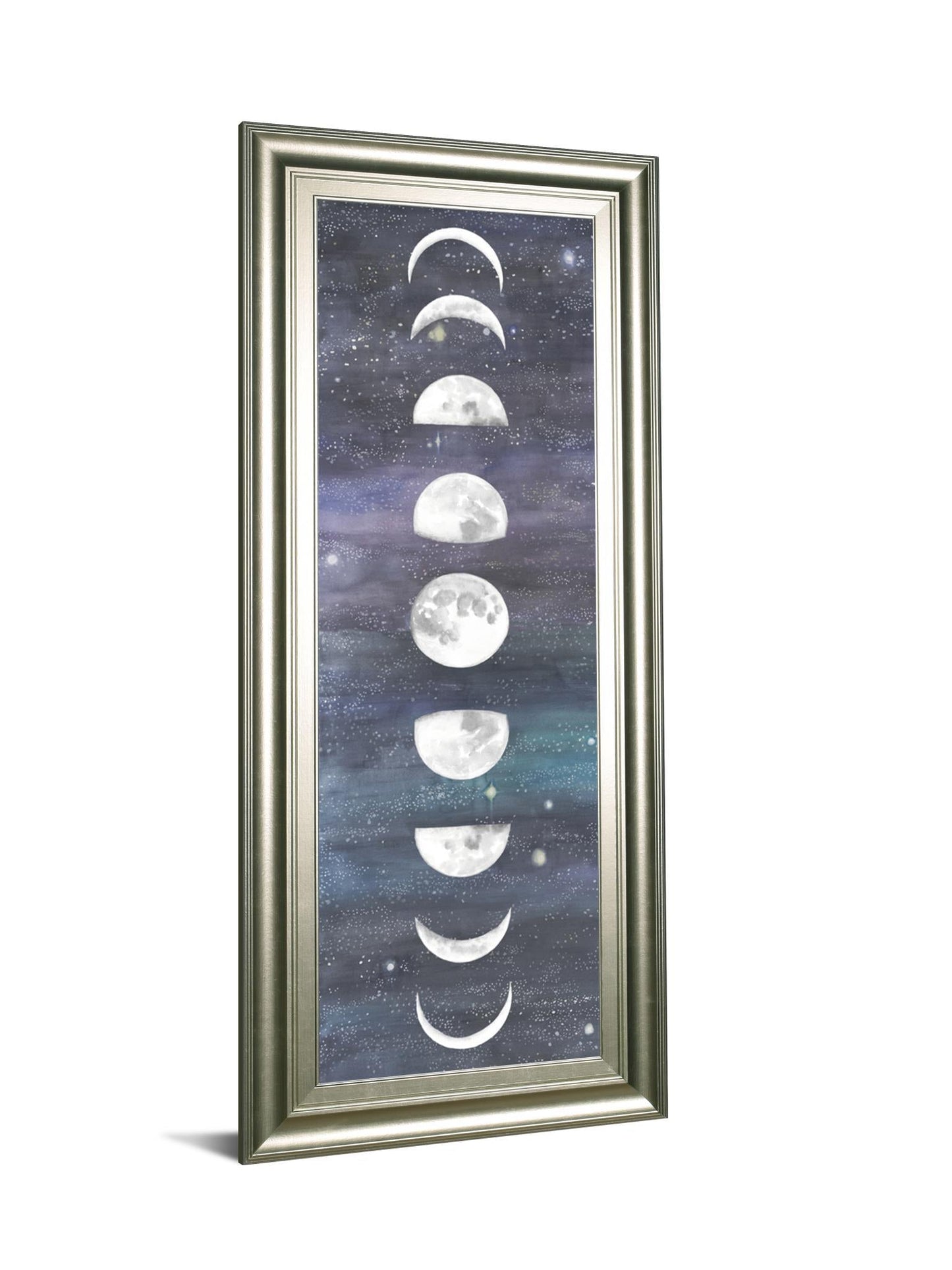 Moon Chart I By Naomi Mccavitt - Framed Print Wall Art - Blue Classy Art