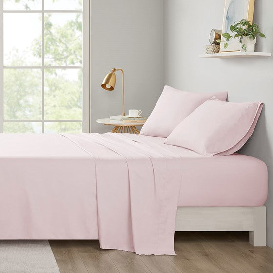 All Season Soft Touch Sheet Set Blush Queen Olliix.com