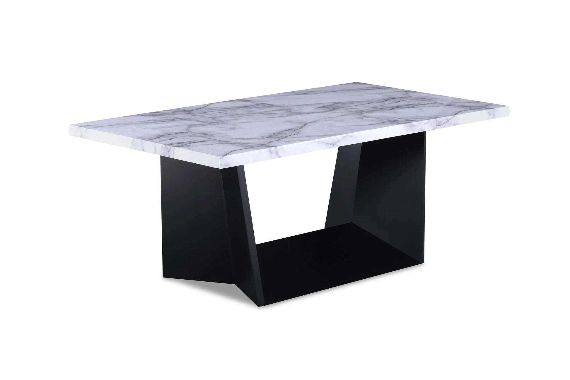 Adea Black/White Marble-Top 3-Piece Coffee Table Set Crown Mark