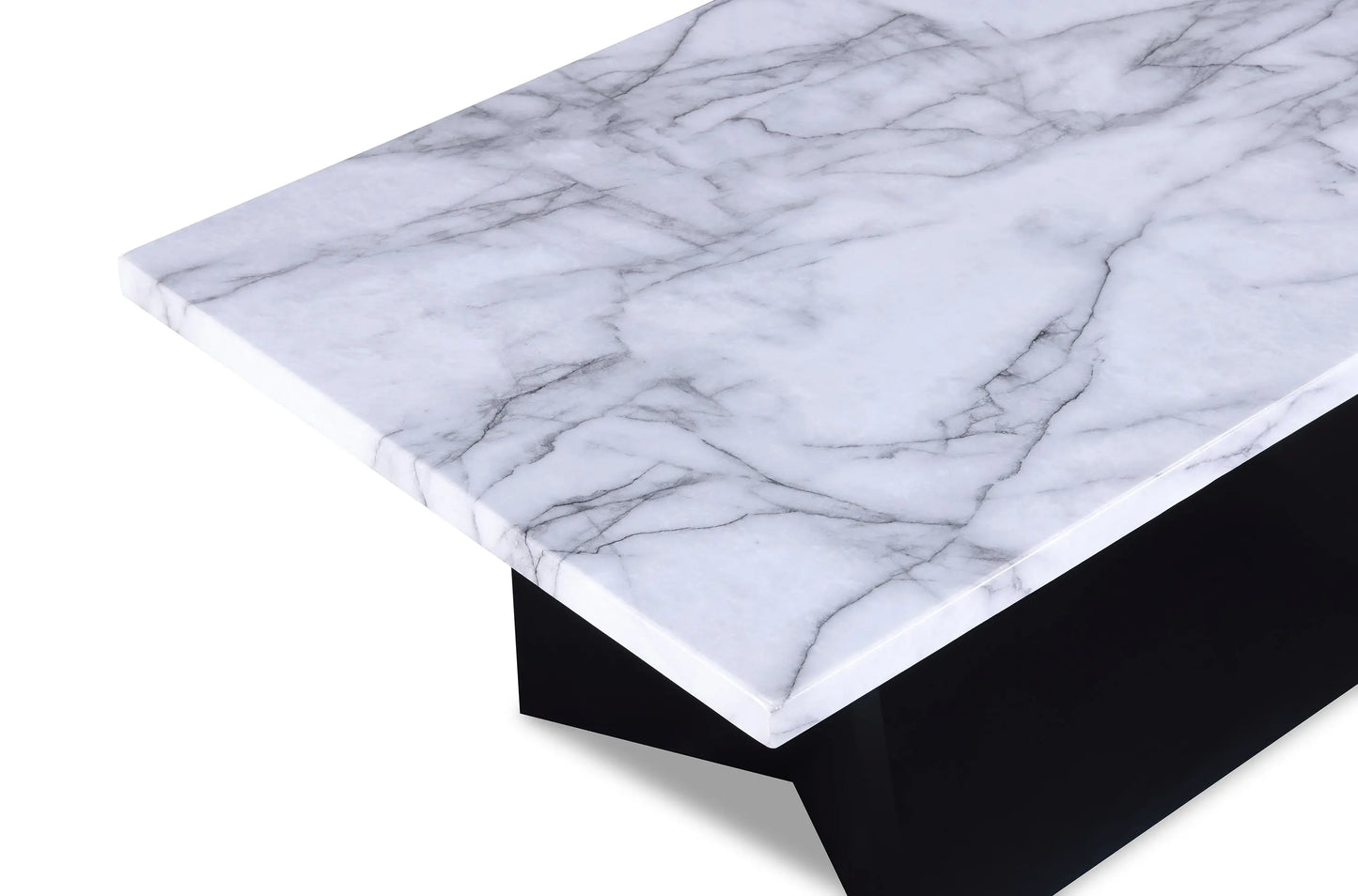 Adea Black/White Marble-Top 3-Piece Coffee Table Set Crown Mark