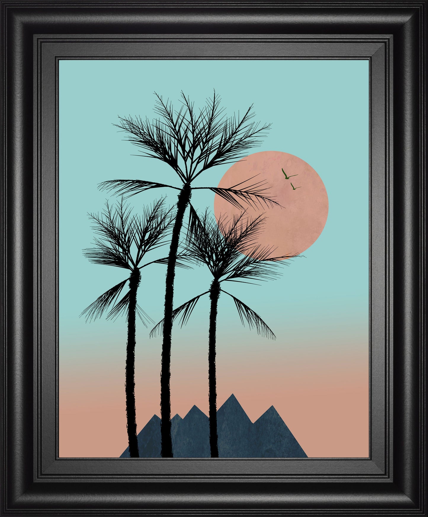 Passion In The Tropics II By Hal Halli - Framed Print Wall Art - Light Blue Classy Art