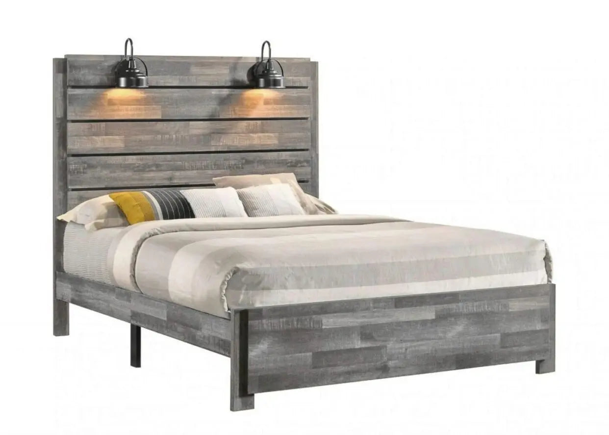 Carter Gray Full Platform Bed Crown Mark