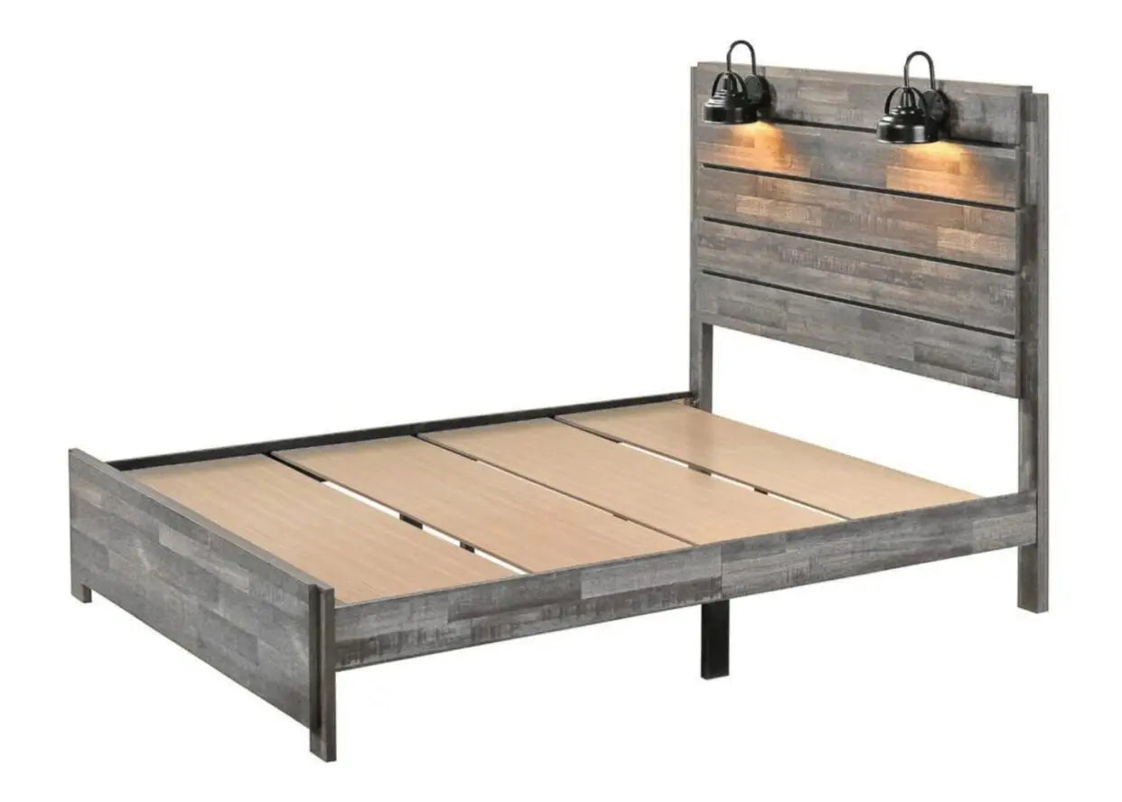 Carter Gray Full Platform Bed Crown Mark