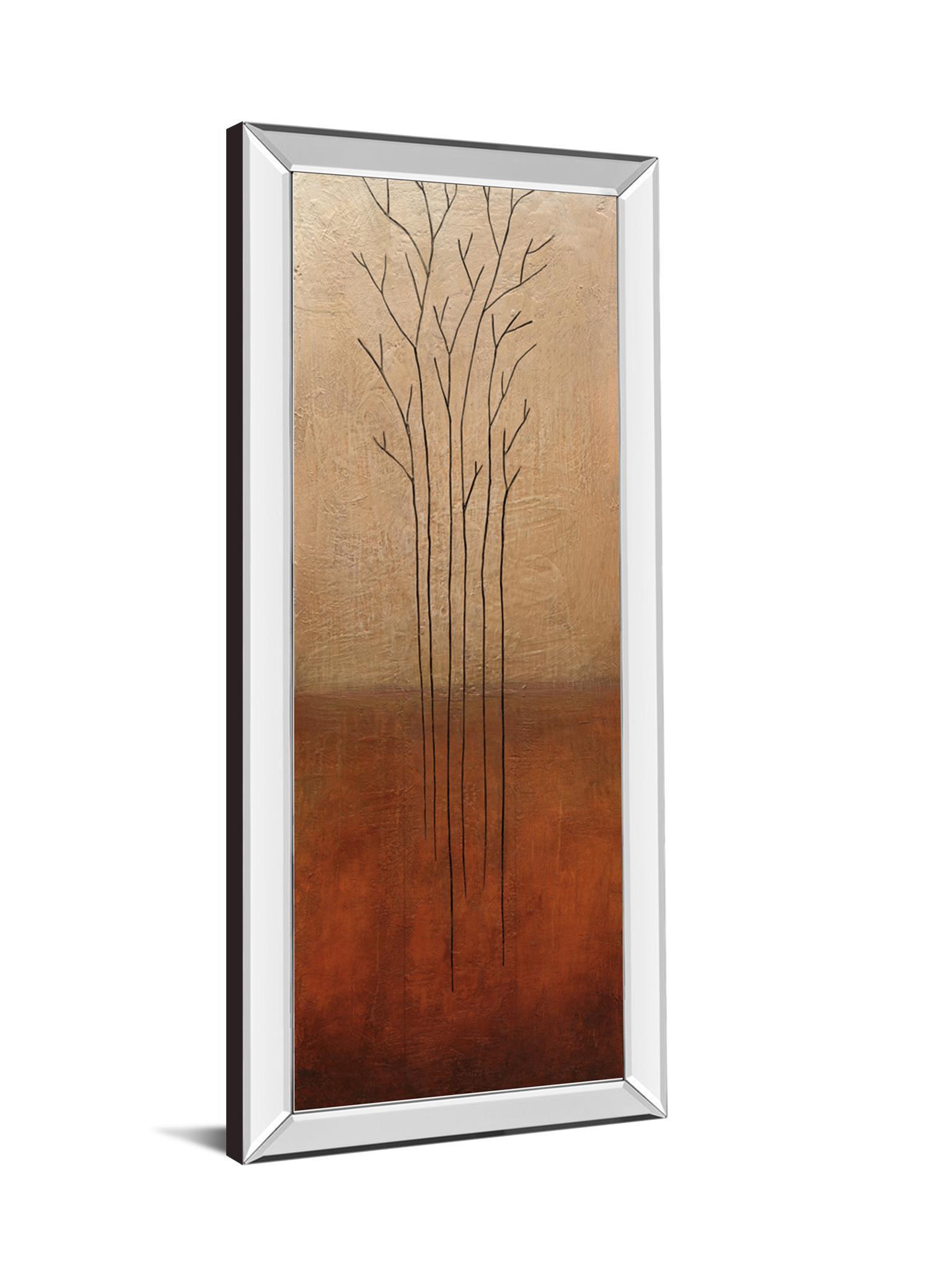 Branch Rouge I By Eve - Mirrored Frame Wall Art - Dark Brown Classy Art