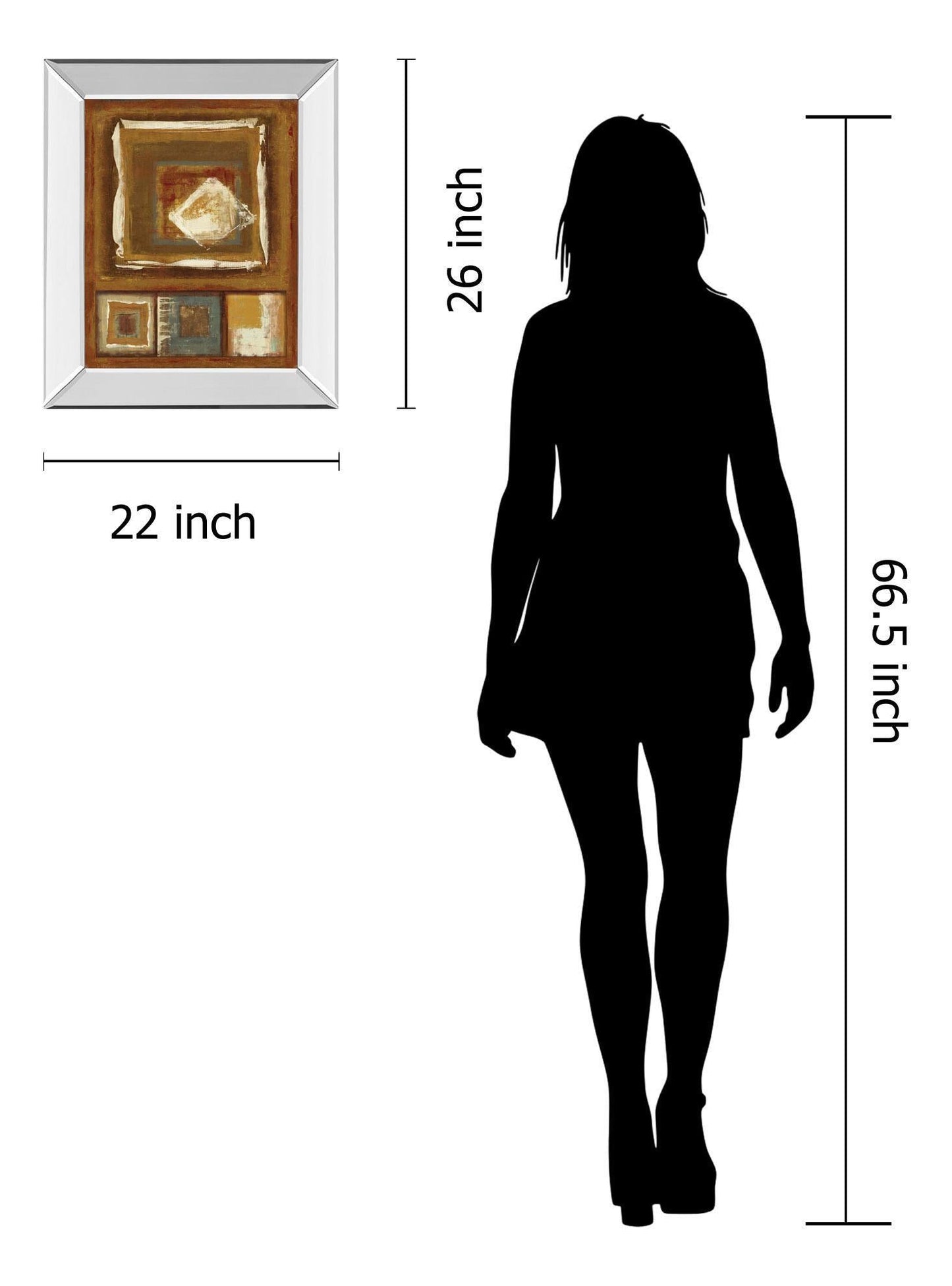 White Diamond By Jenny Siekmann - Mirror Framed Print Wall Art - Bronze Classy Art