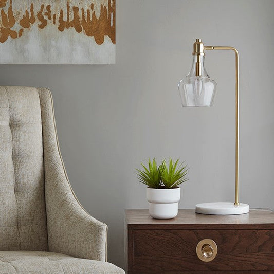 24" H Table Lamp with Marble Base Gold Olliix.com