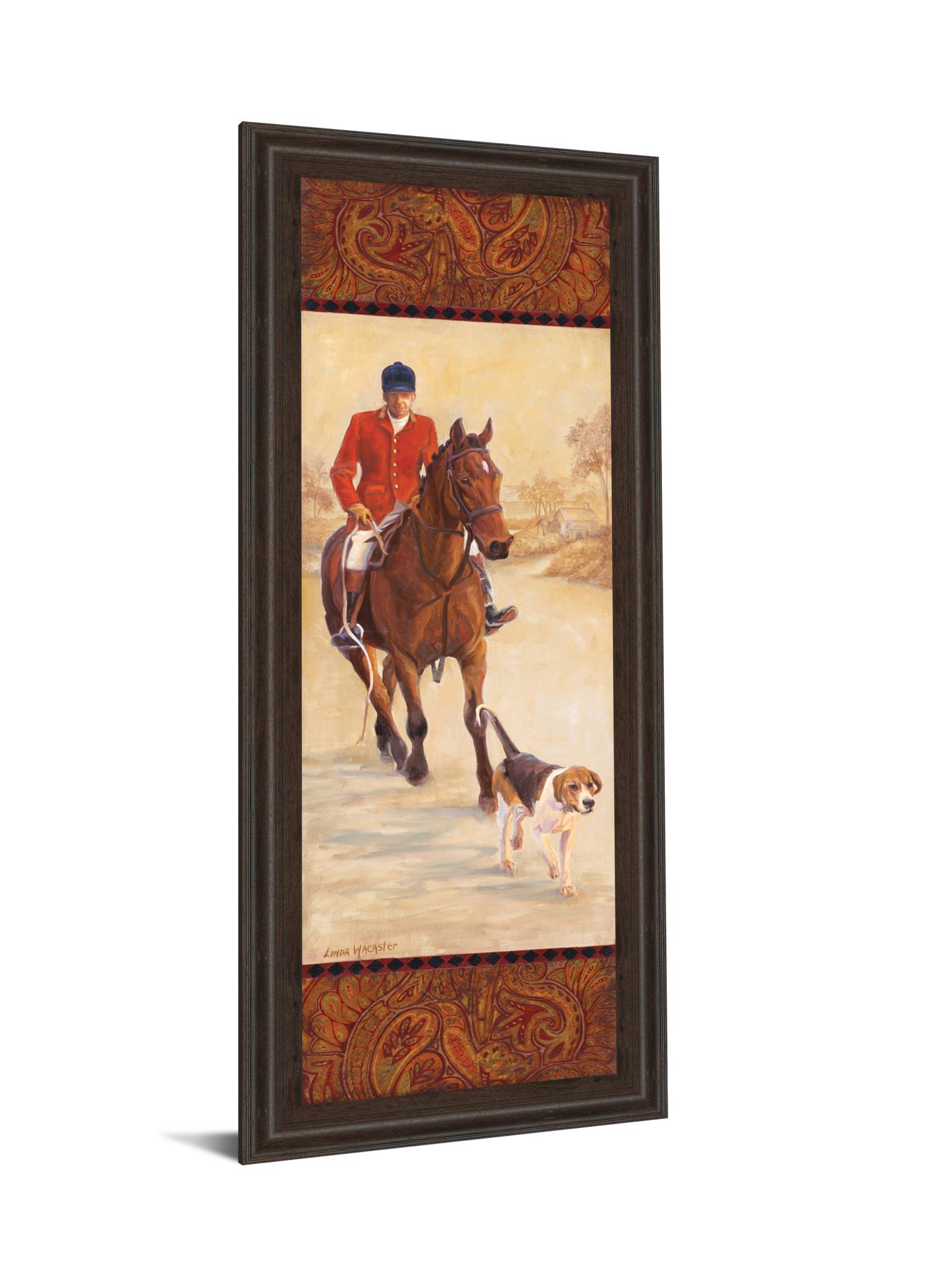 On The Hunt I By Linda Wacaster - Framed Print Wall Art - Dark Brown Classy Art