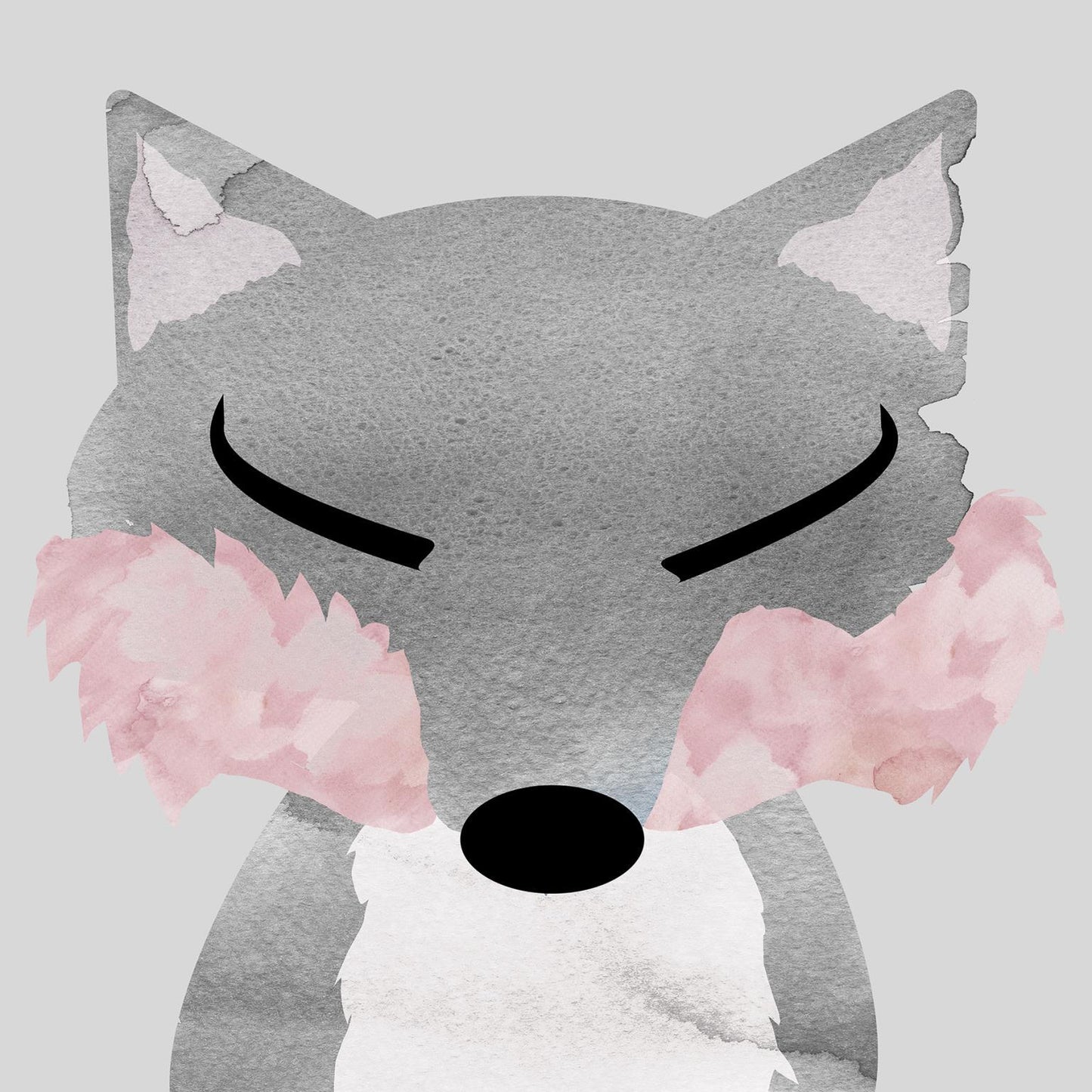 Small - Fox By Daniela Santiago - Gray Classy Art