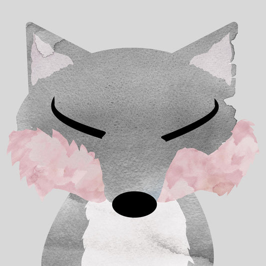 Framed - Fox By Daniela Santiago - Gray Classy Art