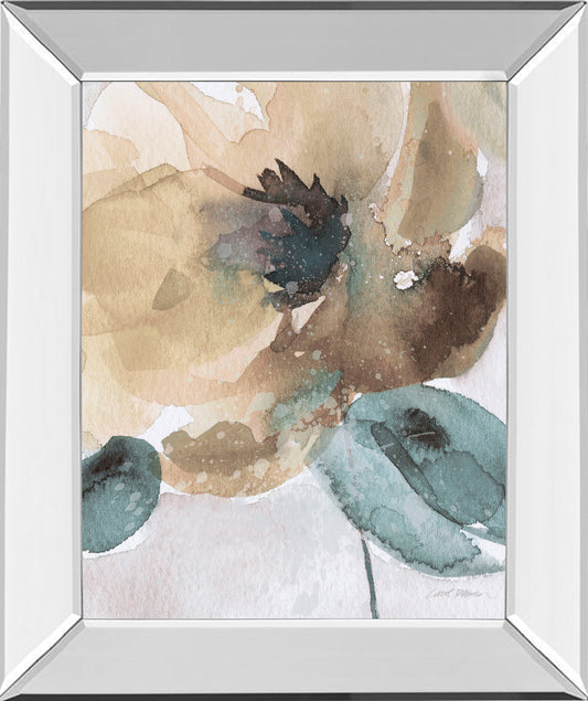 Watercolor Poppy Il By Carol Robinson - Mirror Framed Print Wall Art - Beige Classy Art