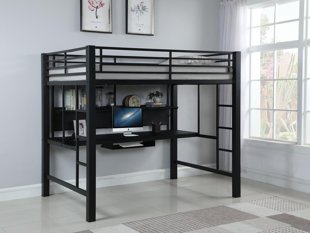 G460023 Contemporary Black Metal Loft Bed Coaster Z2 Premium