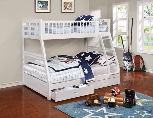 Ashton White Twin-over-Full Bunk Bed Coaster Z2 Premium