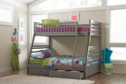 Ashton Grey Twin-over-Full Bunk Bed Coaster Z2 Premium